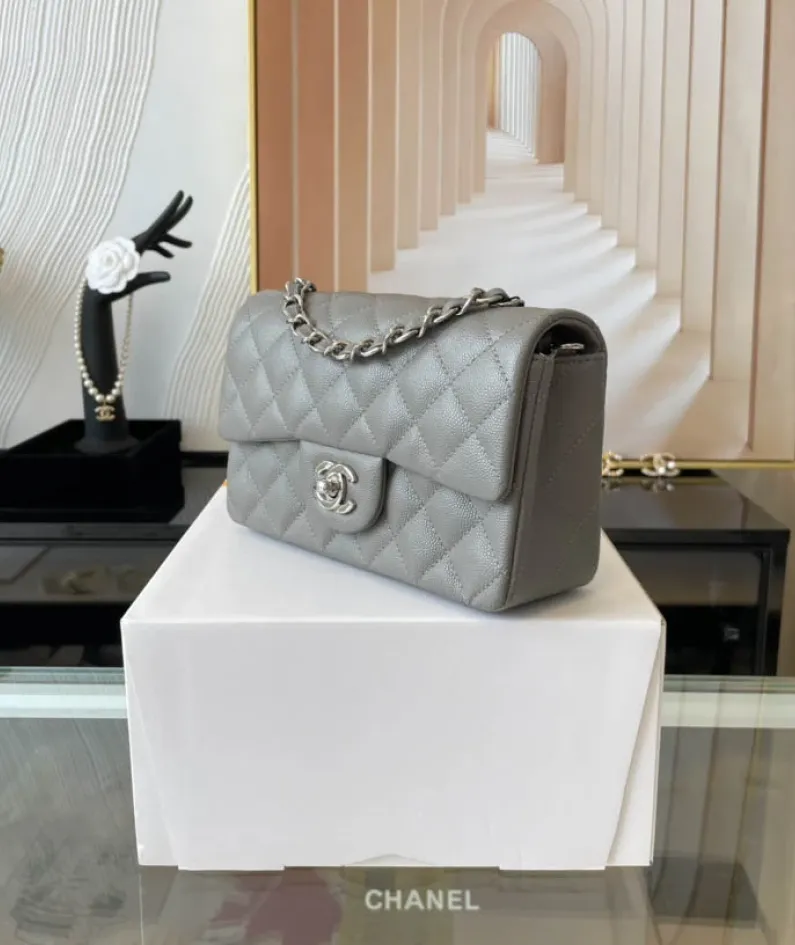 Light Silver Metal Bag Size: 20cm Ident No.: 01116