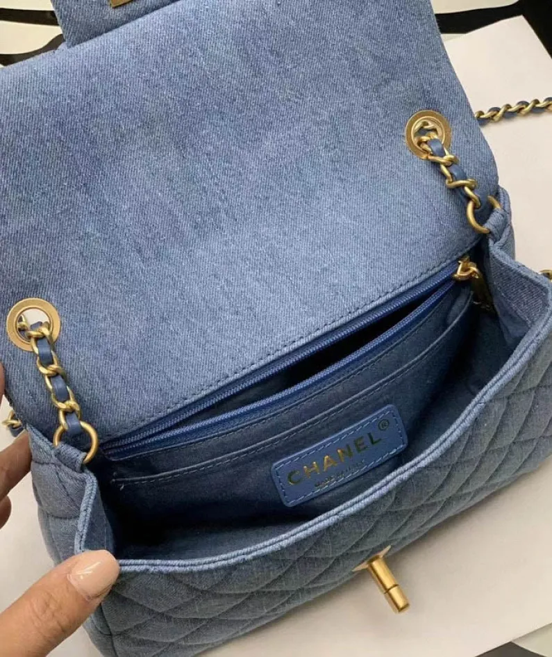 Denim Denim Golden Ball Bag Size: 18cm*20cm