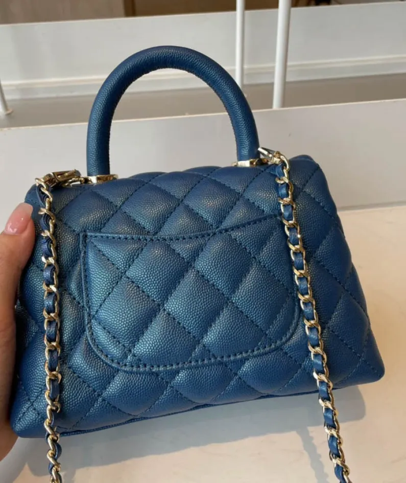 Chanel Pearl Blue Model: AS2215 Size: 19cm