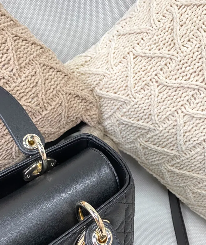 Dior Lady Dior in five-compartment lambskin detail
