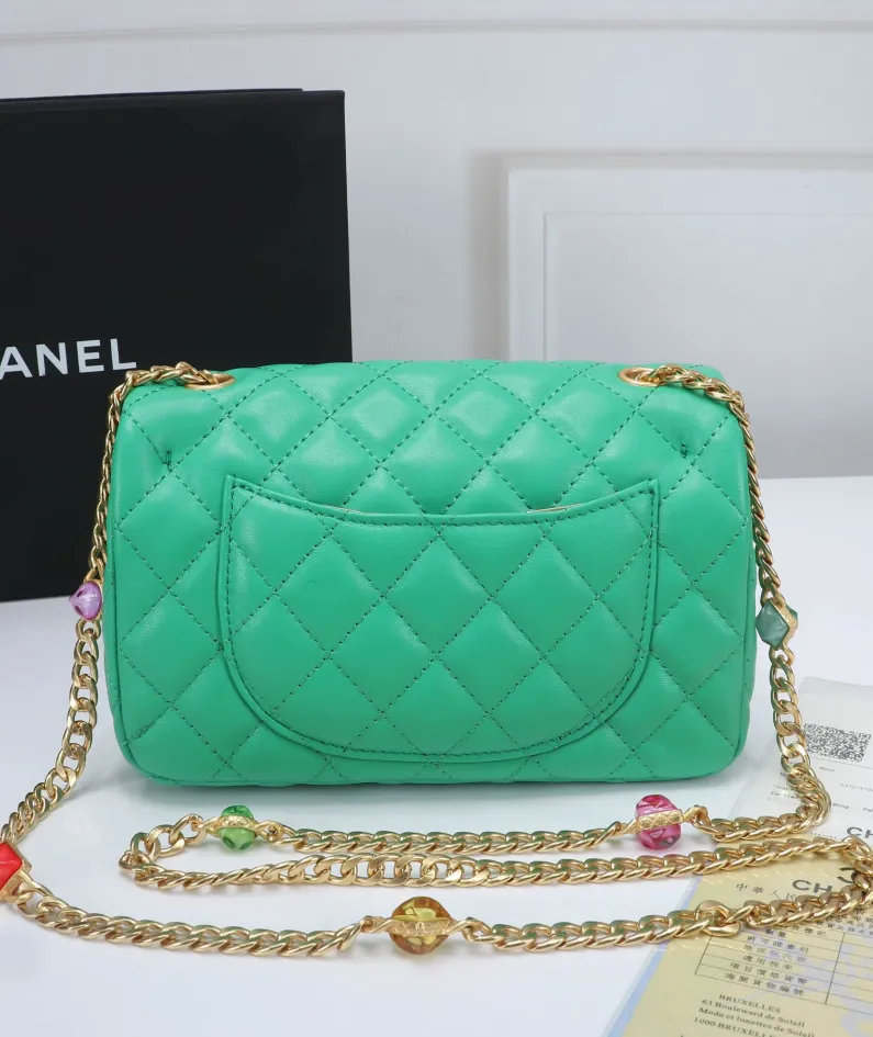 Chanel Stone Chain Bag Size: 21/13/6 Style: 611