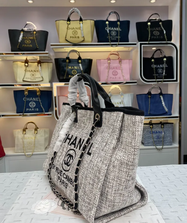 Chanel Shoulder Bag Size: 38*20*30cm Style: 8818 Light Grey