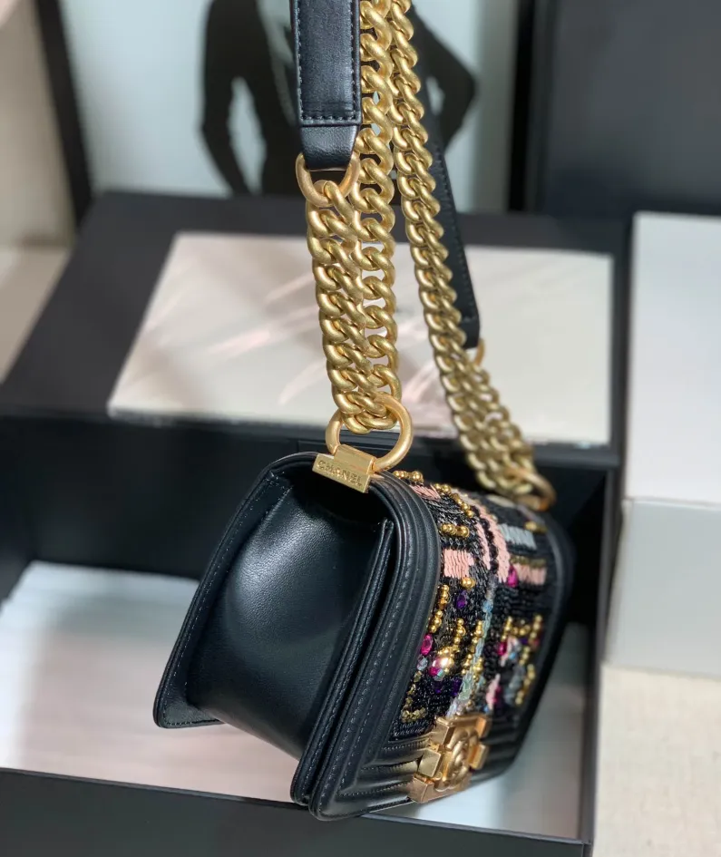 Chanel slip gold buckle