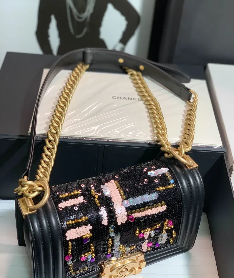 Chanel slip gold buckle