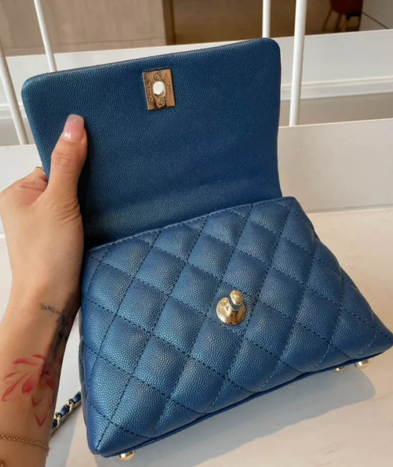 Chanel Pearl Blue Model: AS2215 Size: 19cm