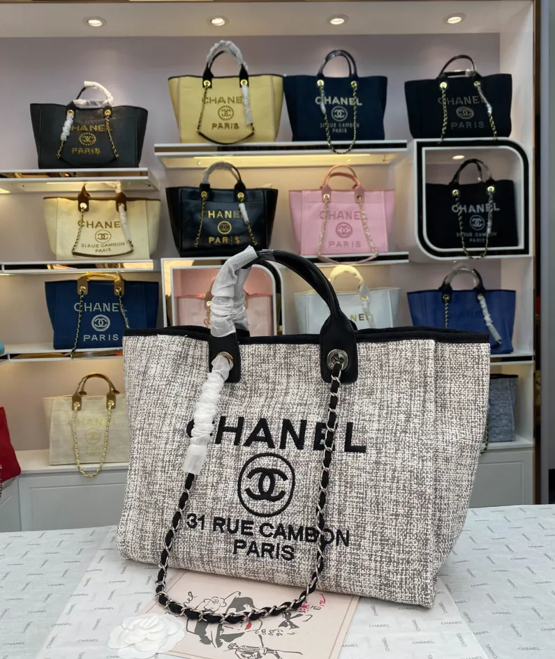 Chanel Shoulder Bag Size: 38*20*30cm Style: 8818 Light Grey