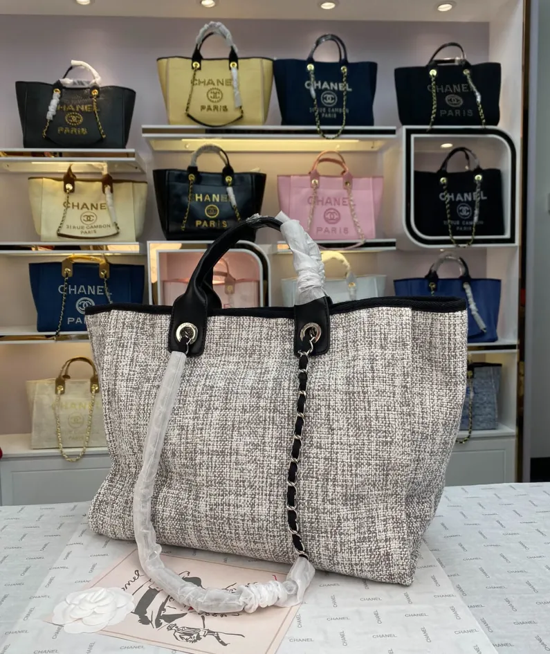 Chanel Shoulder Bag Size: 38*20*30cm Style: 8818 Light Grey