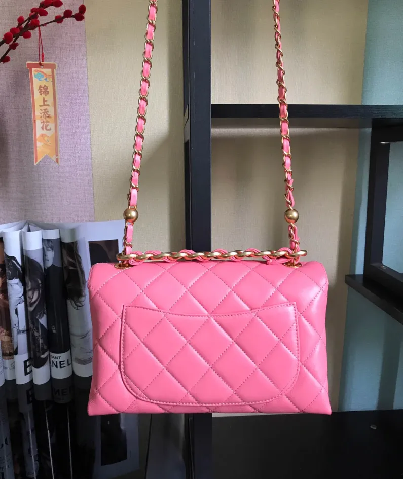 Double Golden Ball Handbag Model: AS1918 Size: 26x16.5x