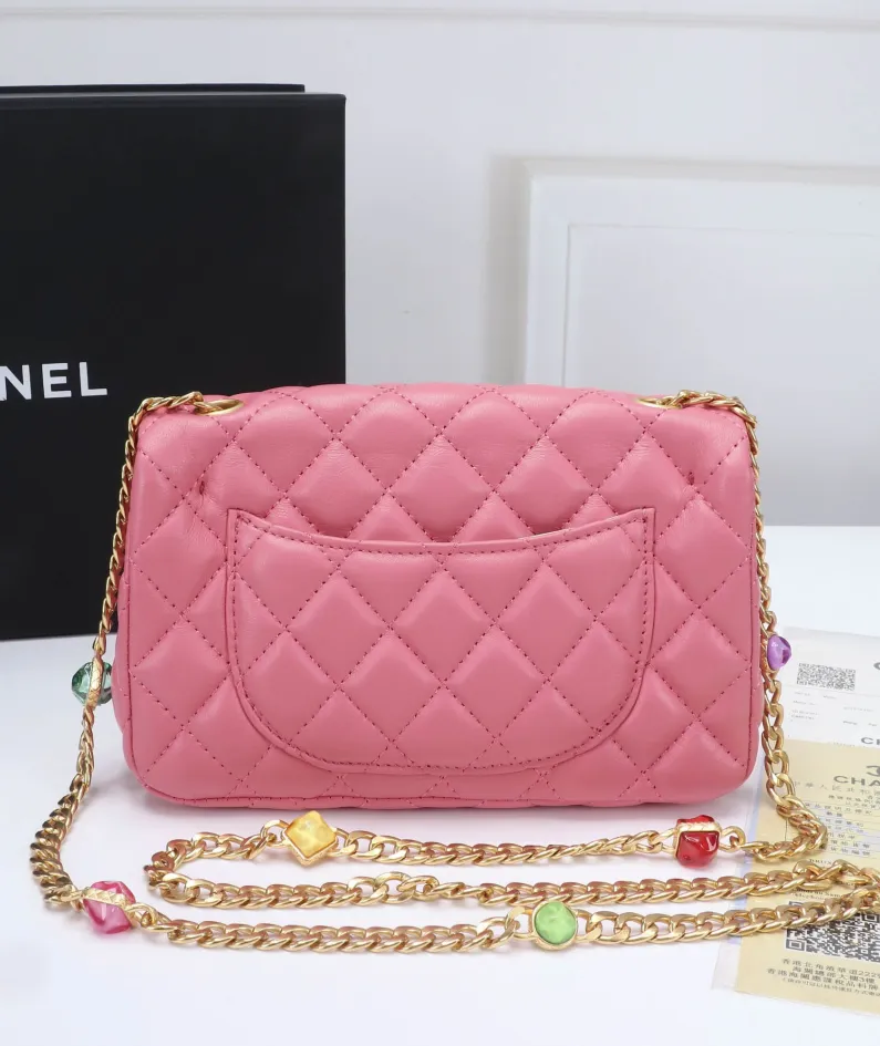 Chanel Stone Chain Bag Size: 21/13/6 Style: 611