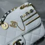 Gold leather rhombus bag Size: 11x19x8cm