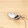 Embroidered peach heart fabric and leather