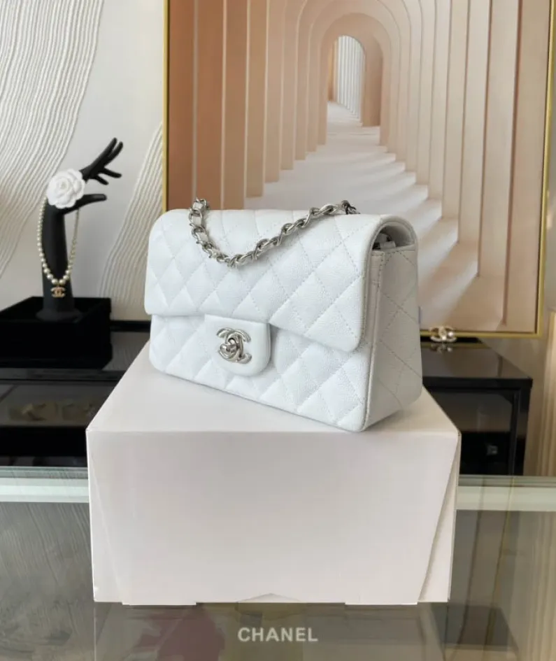 Light Silver Metal Bag Size: 20cm Ident No.: 01116
