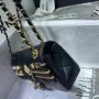 Gold leather rhombus bag Size: 11x19x8cm