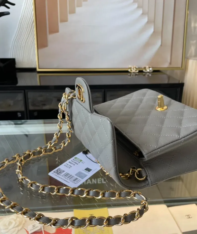 Light Silver Metal Bag Size: 17cm Ident No.: 01115