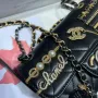 Gold leather rhombus bag Size: 11x19x8cm