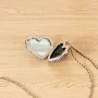 Embroidered peach heart fabric and leather