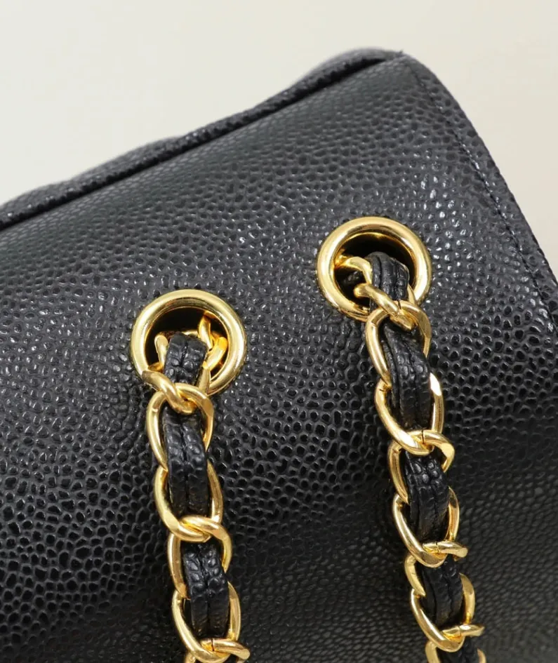 Chanel One Shoulder Crossbody Gold Buckle Size:33*23*9