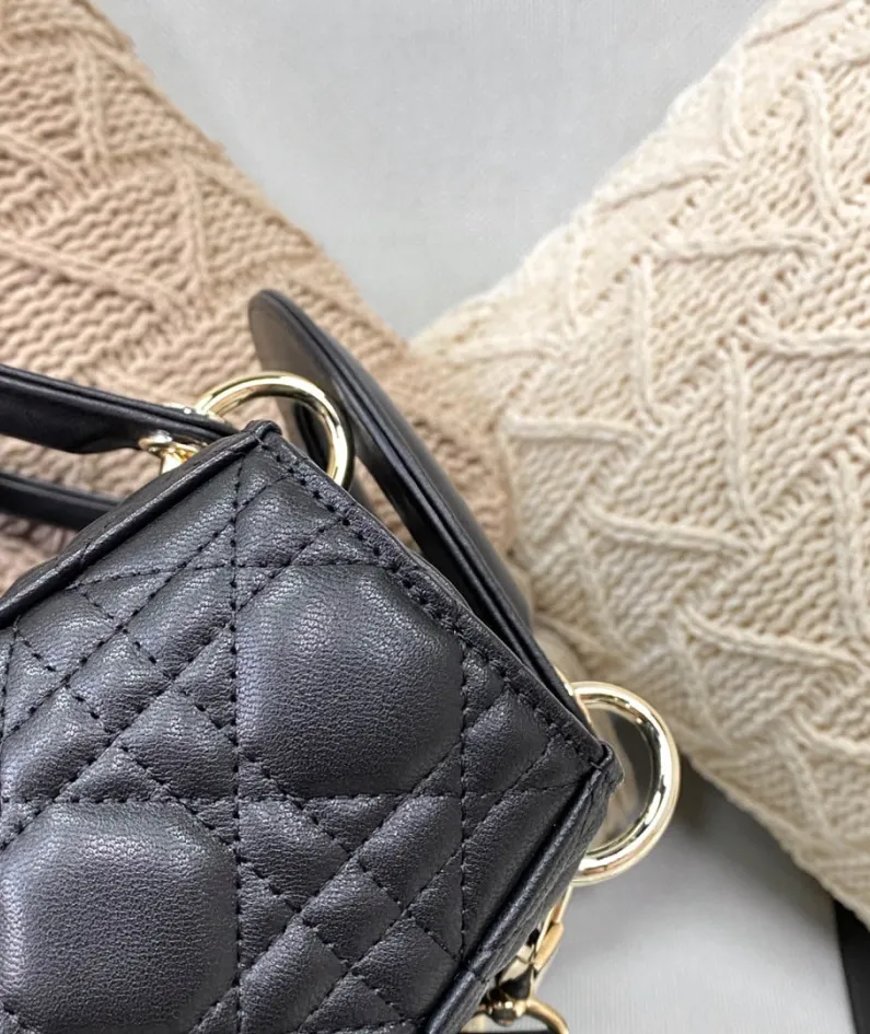 Dior Lady Dior in five-compartment lambskin detail