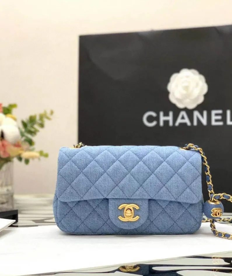 Denim Denim Golden Ball Bag Size: 18cm*20cm