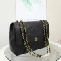 Chanel One Shoulder Crossbody Gold Buckle Size:33*23*9