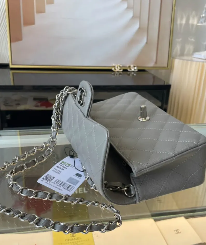 Light Silver Metal Bag Size: 20cm Ident No.: 01116