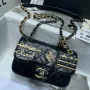 Gold leather rhombus bag Size: 11x19x8cm