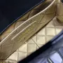 Gold leather rhombus bag Size: 11x19x8cm