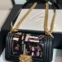 Chanel slip gold buckle