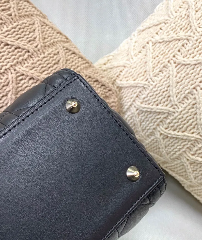 Dior Lady Dior in five-compartment lambskin detail