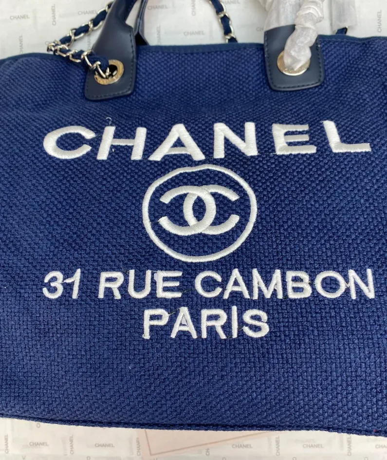 Chanel Shoulder Bag Size: 38*20*30cm Style: 8818 Dark Blue Denim