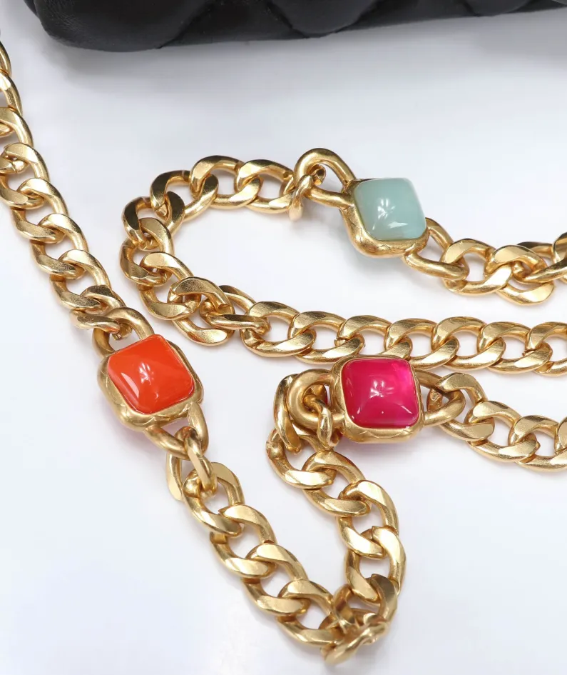 Chanel Stone Chain Bag Size: 21/13/6 Style: 611