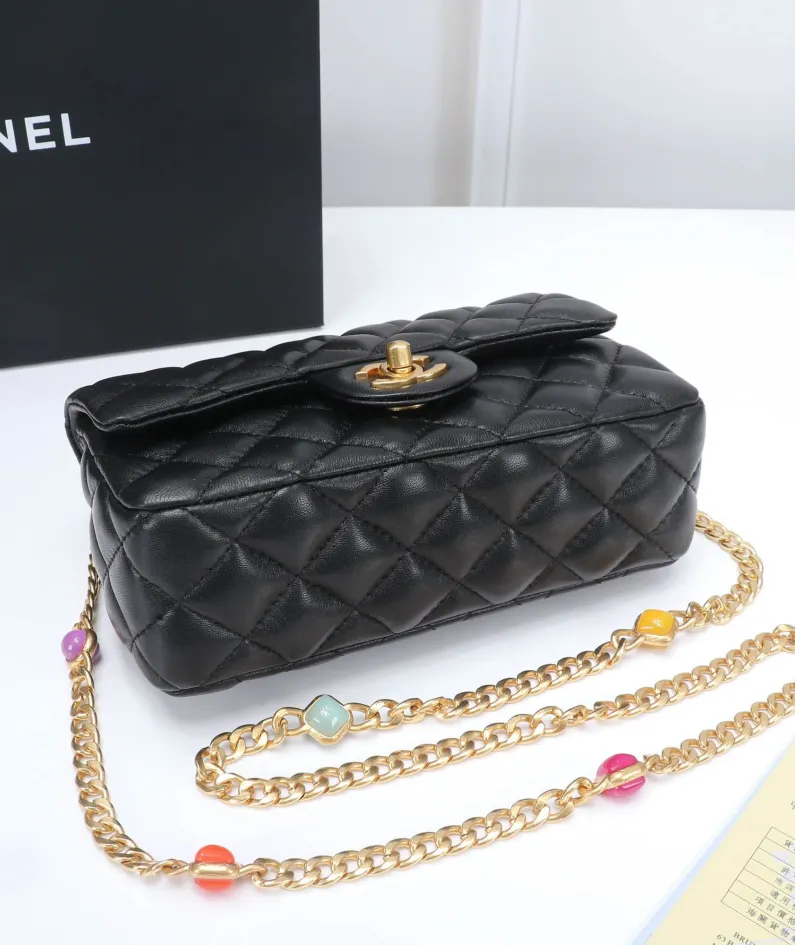 Chanel Stone Chain Bag Size: 21/13/6 Style: 611