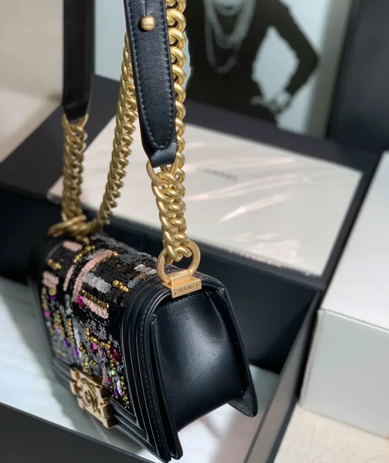 Chanel slip gold buckle