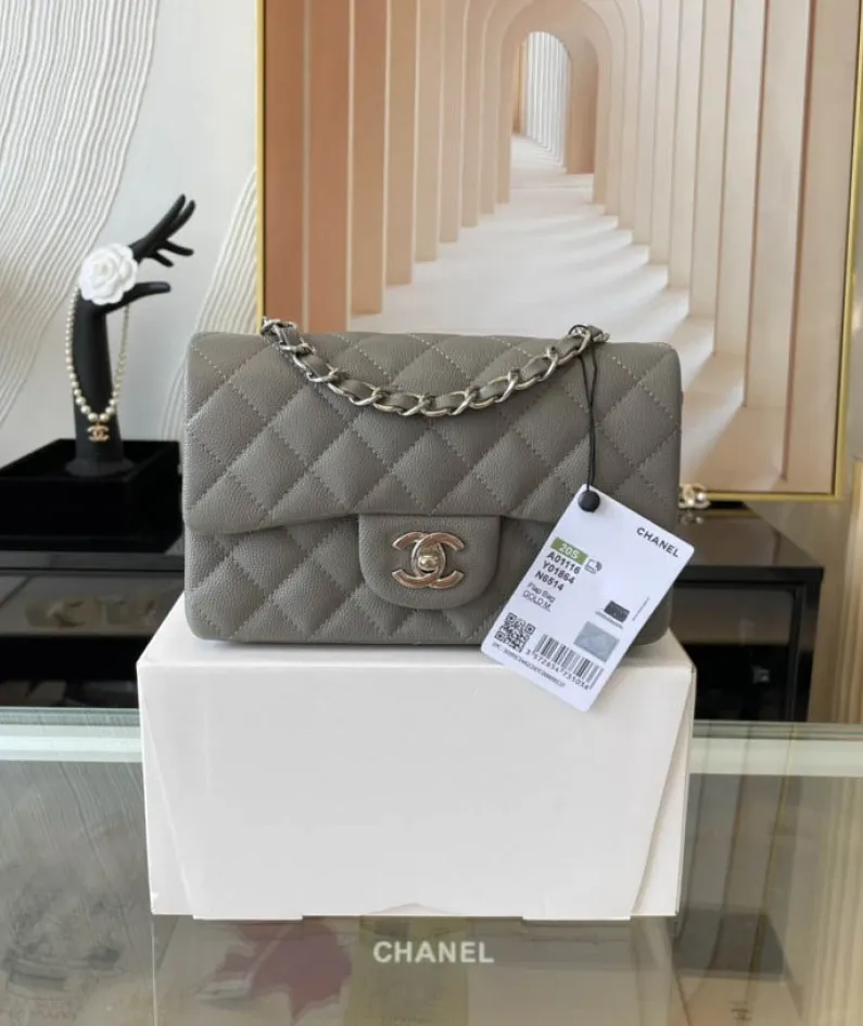 Light Silver Metal Bag Size: 20cm Ident No.: 01116
