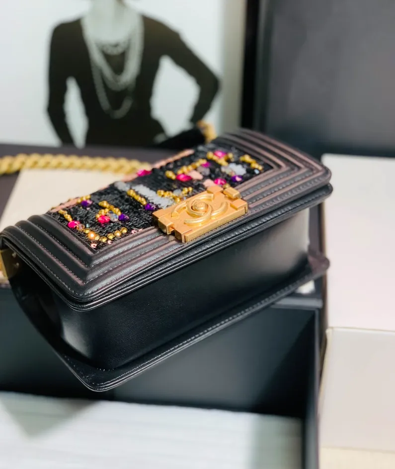 Chanel slip gold buckle