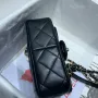 Gold leather rhombus bag Size: 11x19x8cm