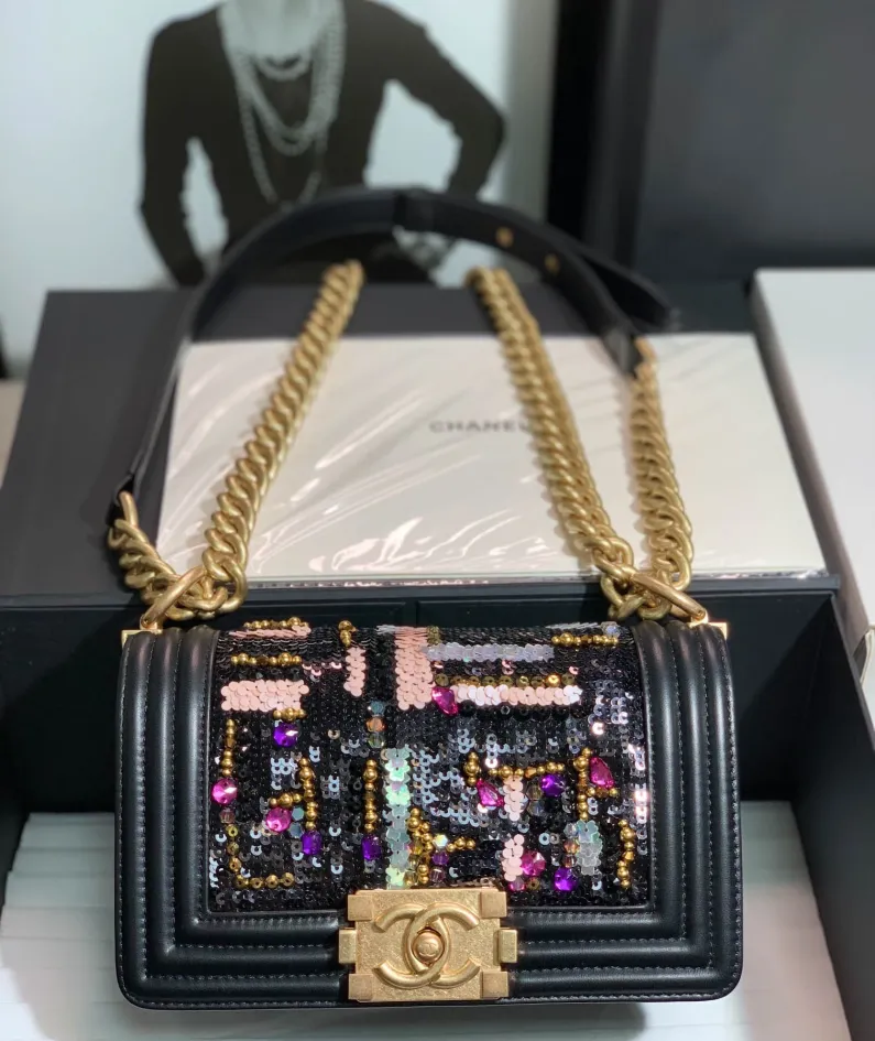 Chanel slip gold buckle