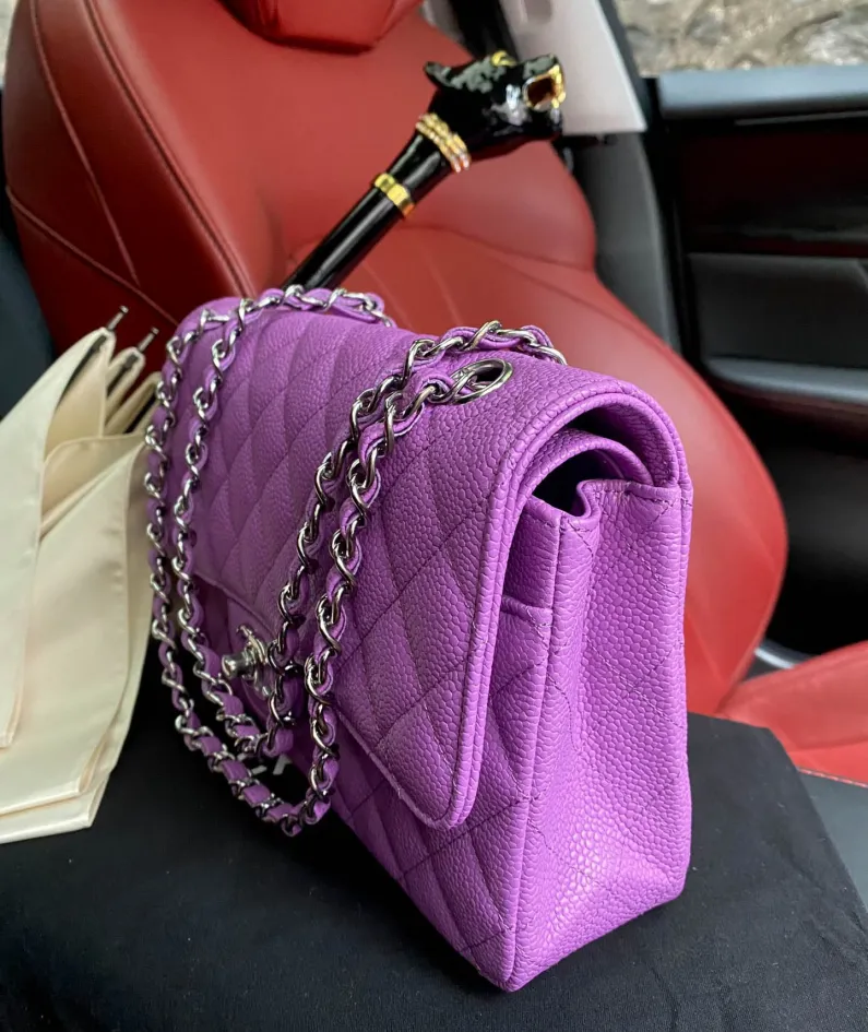 Cowhide Ball Pattern Purple Model: -A01112 Size: -25.5*15.5*6.5