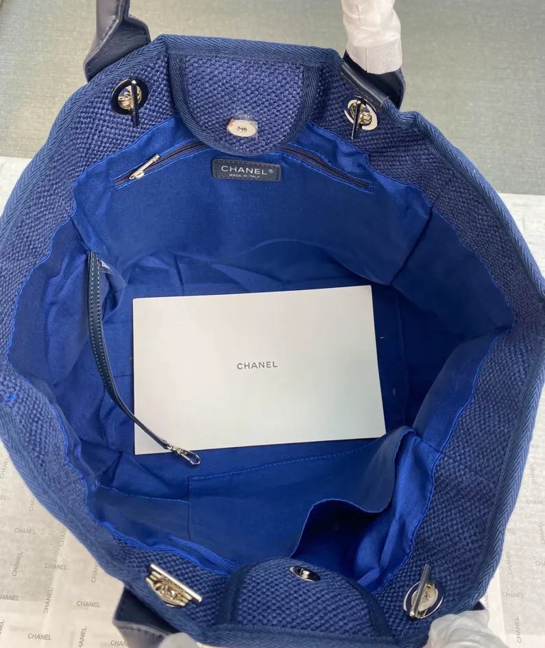 Chanel Shoulder Bag Size: 38*20*30cm Style: 8818 Dark Blue Denim