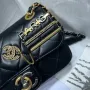 Gold leather rhombus bag Size: 11x19x8cm