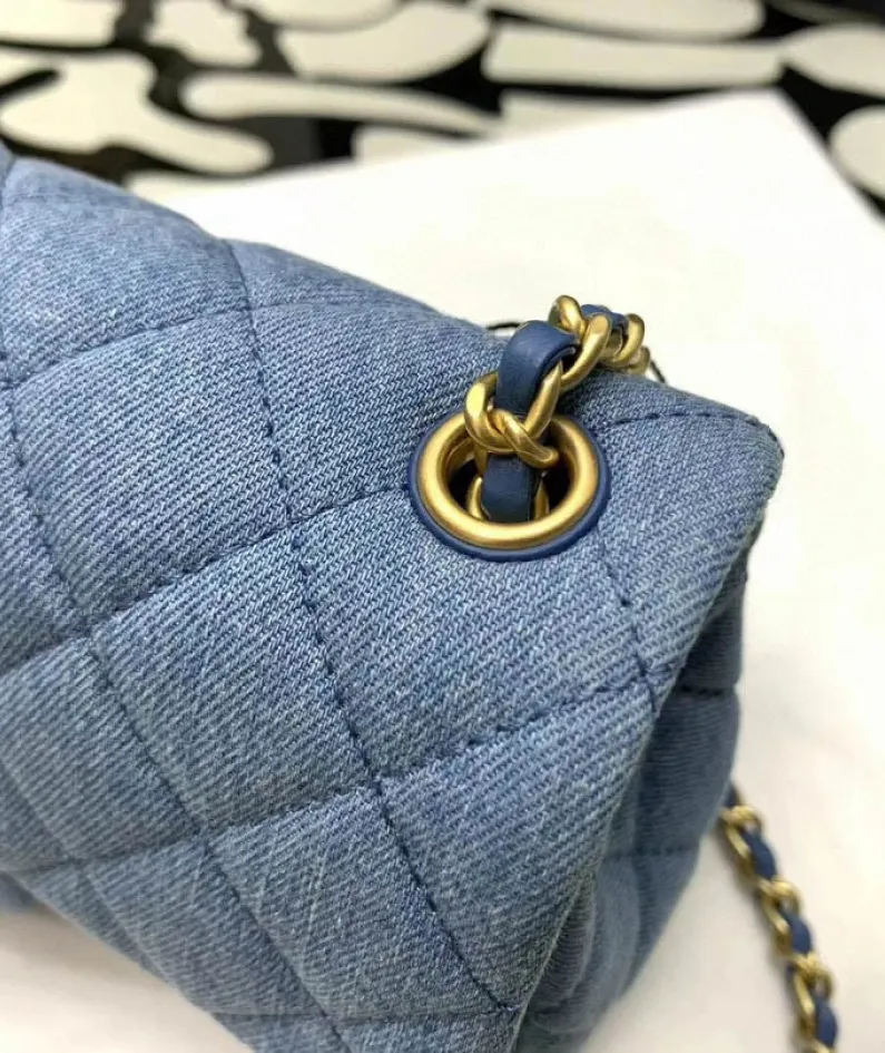 Denim Denim Golden Ball Bag Size: 18cm*20cm