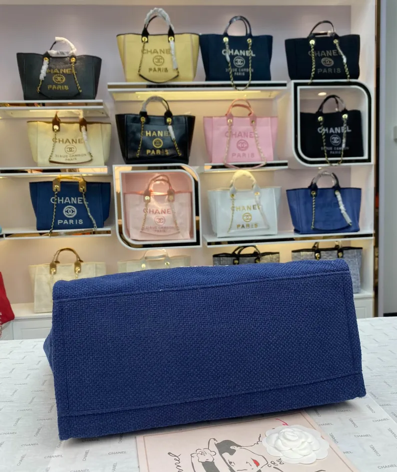 Chanel Shoulder Bag Size: 38*20*30cm Style: 8818 Dark Blue Denim