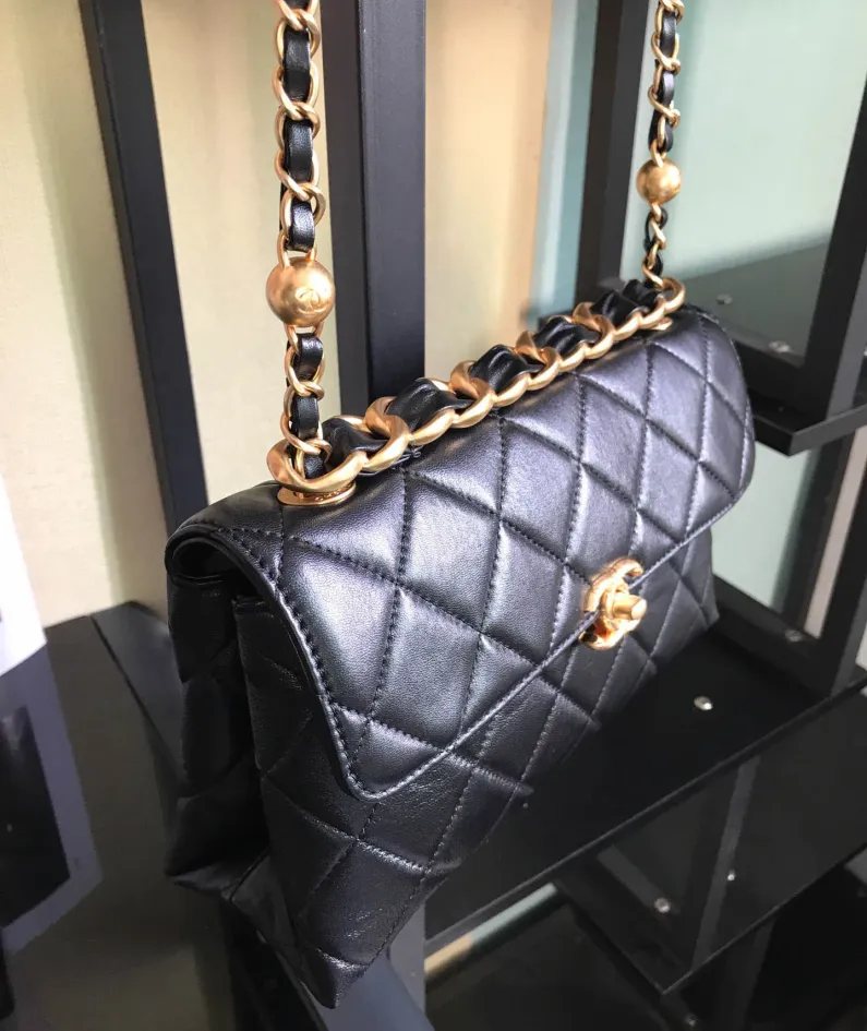 Double Golden Ball Handbag Model: AS1918 Size: 26x16.5x