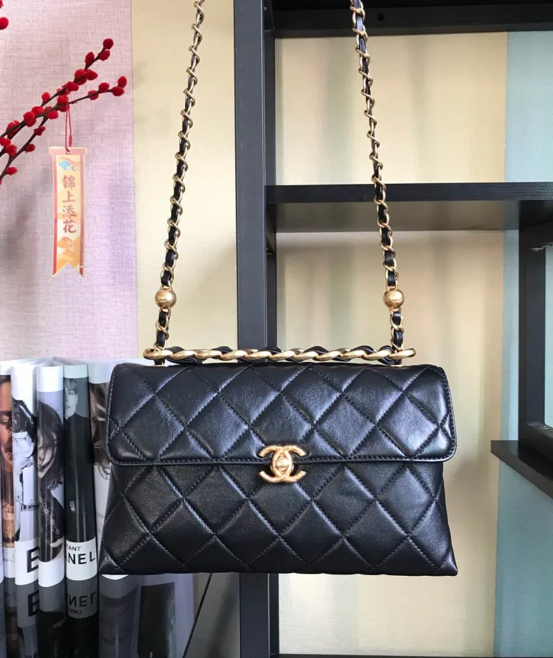 Double Golden Ball Handbag Model: AS1918 Size: 26x16.5x