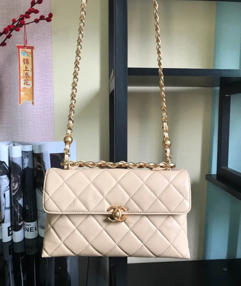 Double Golden Ball Handbag Model: AS1918 Size: 26x16.5x