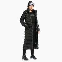  Winter Long Windproof Waterproof Parkas Coats For Women Thick Warm Puffer Jackets With Belt Fashion Hooded Outerwear