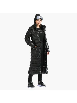  Winter Long Windproof Waterproof Parkas Coats For Women Thick Warm Puffer Jackets With Belt Fashion Hooded Outerwear