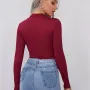 Solid Skinny Basic Women Long Sleeve T-shirt Casual Solid Fashion Warm Crop Tops O-Collar Soft Slim Bare Midriff Tees