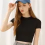 Women Summer Casual Fashion Solid Modal Short Sleeve T-Shirt Basic O-Neck Tops  White Black Skinny Tees