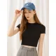 Women Summer Casual Fashion Solid Modal Short Sleeve T-Shirt Basic O-Neck Tops  White Black Skinny Tees